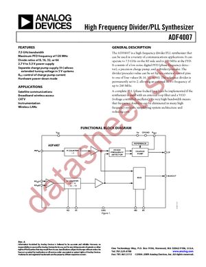 ADF4007BCPZ-RL datasheet  